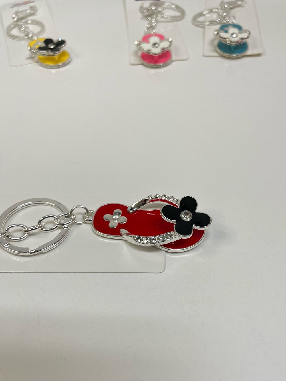 Flip Flop Bag Charms with Flower Accent Set of 2